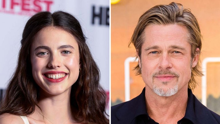 Margaret Qualley and Brad Pitt